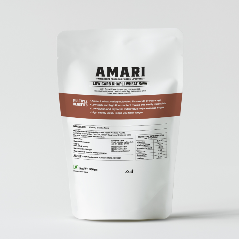 Low Carb Khapli Wheat Rava - Image 2